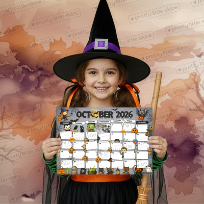 2026 Halloween Calendar – Spooky Cute Monthly A4 Planner