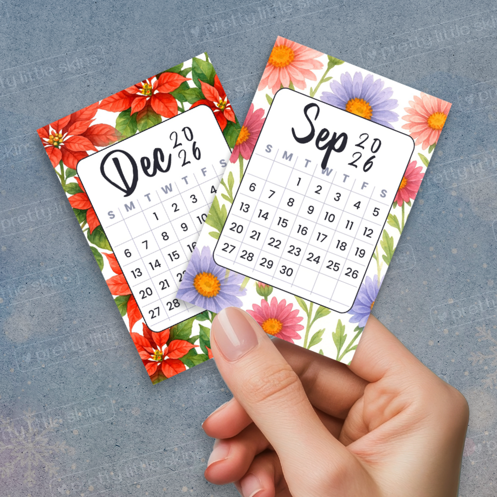2026 Mini Floral Calendar (2×3 in) – Cute Desk Decor