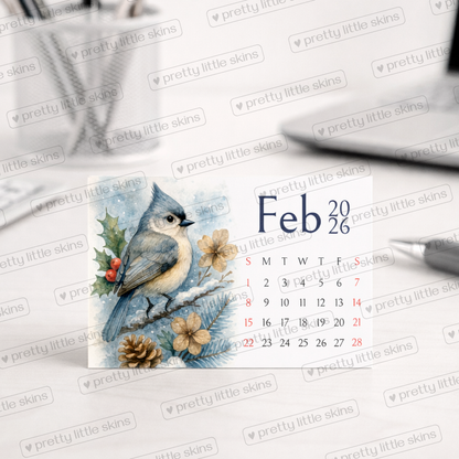 2026 Mini Bird Calendar – Pocket-Size Monthly Art Cards (Set of 12)